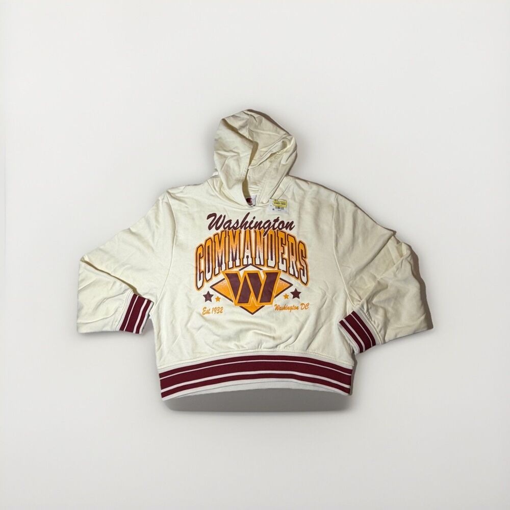 NWT Washington Commanders Champion Cropped Hoodie Women’s Small Cream NFL